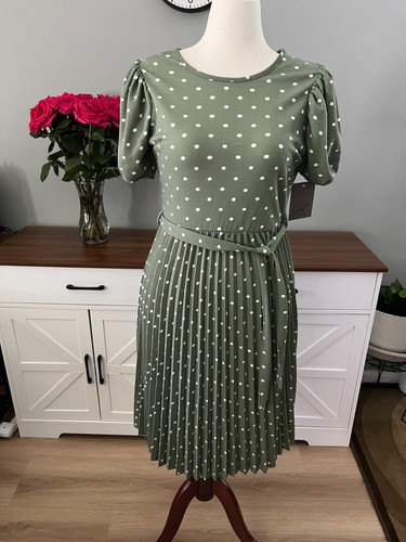 Lark grey green - polka, dot