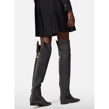 Women Versace Black Leather