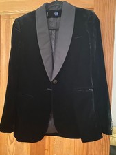 Ralph Lauren Women’s Black Velvet Long Silk Lapels Tuxedo Blazer UK 6 / XS