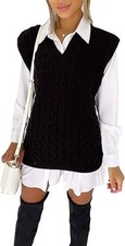 Ladies Cable Knit Sleeveless