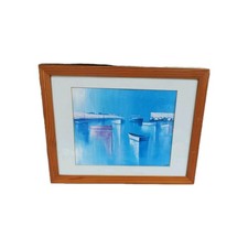 M.Wiens Framed Print Sail Boats Scenery Sea Glass Wall Art Vintage 37cm Landscap