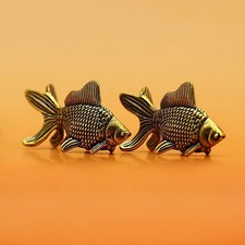 Goldfish Figurines Retro Brass