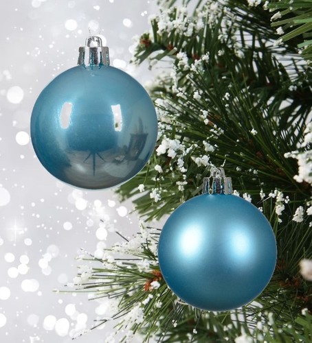 Sugar blue baubles - 24,