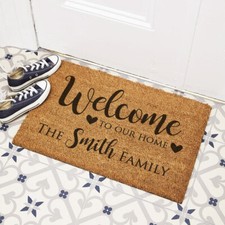 Personalised 'Welcome to our Home' Custom Door Mat New Home Gift