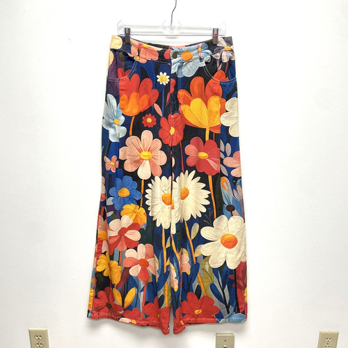 Vintage floral flare wide leg - floral,