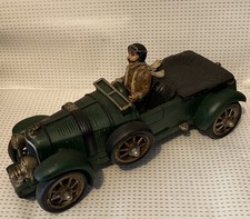 VINTAGE BENTLEY RACING CAR MODEL LARGE RESIN 15 INCHES  with driver 