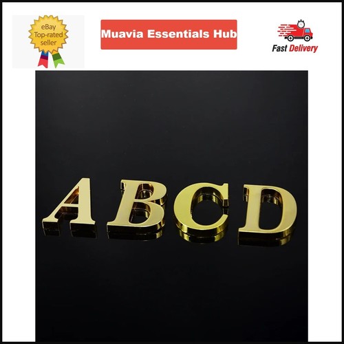 Alphabet stickers gold metal - alphabet,