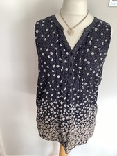 STUNNING LADIES MAINE SLEEVELESS  NAVY BLUE TOP UK 12 EXCELLENT CONDITION.