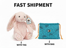Jellycaat Blossom Blush Bunny"Cherry"Medium 31cm Plush Toy NWT / Dust Bag