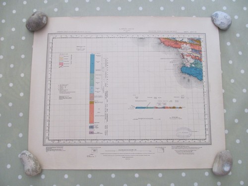 Vintage geological map linney - map,