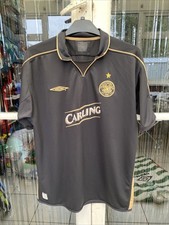 Celtic FC 2003-04 Black Away Kit Top Umbro Football Shirt Original Men’s XL