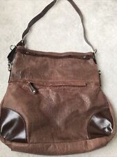 Ashwood Leather  Bag - Brown Croc Effect Print Large Hobo / Slouch Bag