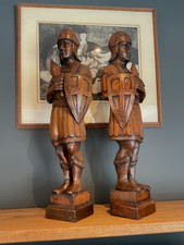 PAIR GOOD ANTIQUE HAND CARVED