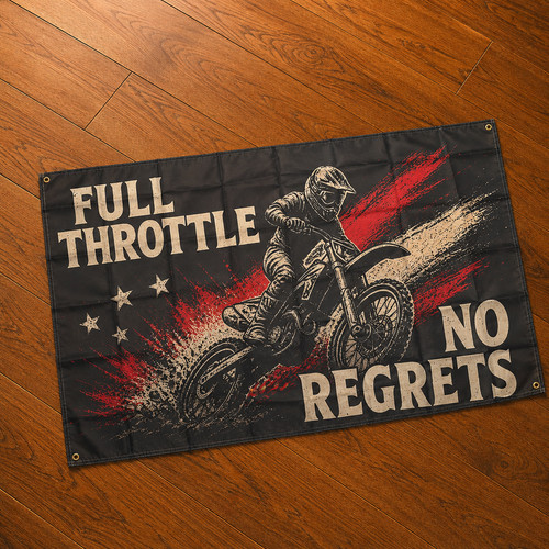 Dirty bike flag 5x3ft - bike, full