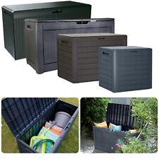 Garden Storage Box Plastic Organizer Outdoor Large Grey Brown