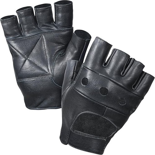 Men leather fingerless - leather,