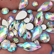 50X Sparkly Crystal AB Flat