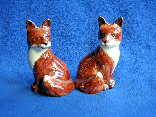 Quail pottery fox cruet set - quail,