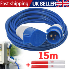 15M Waterproof Camping Caravan Motorhome Electric Mains Hook Up Cable 240V 16A
