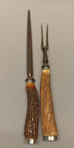 Antique carving fork and - fork,