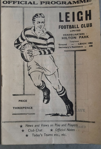 Leigh rugby league programme - rugby,
