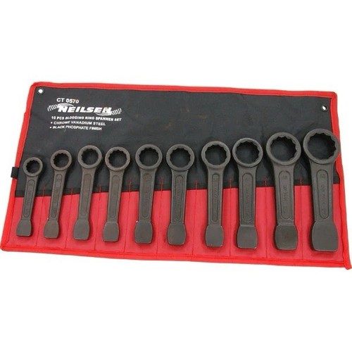 10pc slogging ring spanner - ring, set