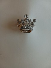 Diamanté Crown Brooch