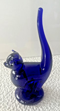 BRISTOL BLUE GLASS 17.5CM CAT