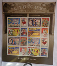 Vintage Circus Posters Sheet of 16 - USPS Forever Stamps - Scott #4898-4905