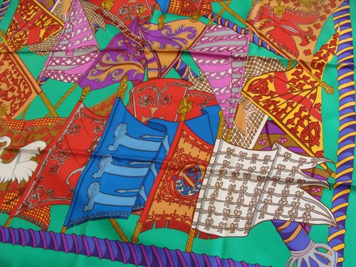 Hermes silk scarf etendards - hermes,