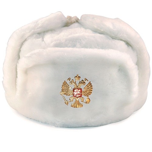 Ushanka russian hat white - hat,