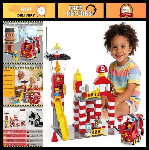 Fire station playset 144pcs - fire,