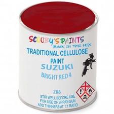 Cellulose Tin Paint For Suzuki Bright Red 4 Zr8 Traditional Spray Chip Fix Gloss