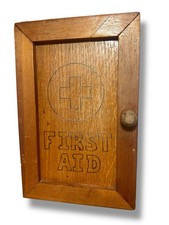Vtg handmade wooden first aid - vtg,