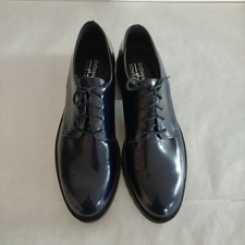 Italy Giovanni Lombardi Shoes Women’s Size 7/40 EU Navy Leather Ankle Flat Derby