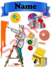 PERSONALISED Painter Decorator  Photo Edible Wafer&Icing A4 Cake Topper Birthday