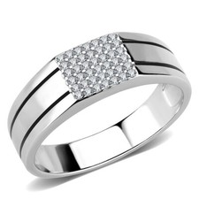 Mens silver ring signet pinky