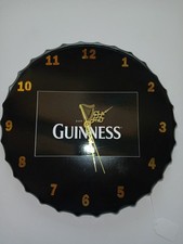 Guinness Beer Bottle Cap Wall Clock Black And Gold Mancave Clock Handmade Rare