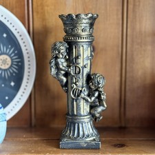 Gold Cherub Column Candle
