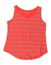 EDDIE BAUER Womens Vest Top UK 14 Large Red Chevron AG02