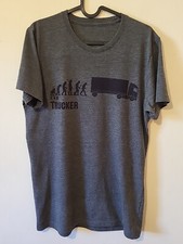 Evolution Of Man Truck T Shirt Grey novelty  Evo Trucker M 40"