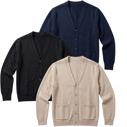 Mens button jumper - button, cardigan