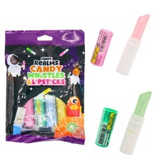 Candy Realms Whistles & Lipsticks Fruit Flavoured Sweets 30g –Gelatine-Free,Veg