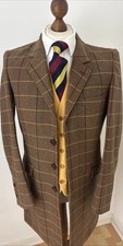 Joules Mens Tweed Coat Overcoat Windowpane Check Country Gent Size M