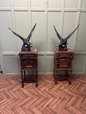 Pair of Large Old Iron Eagle Statues or Pillar Caps