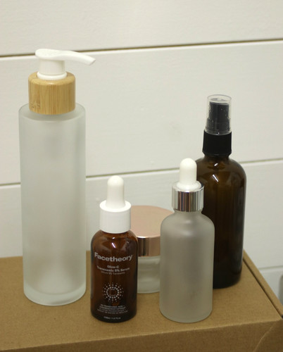 Frosted glass bottles - glass, /