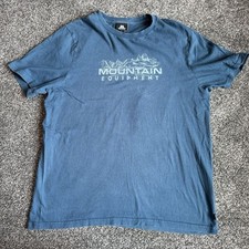 Mountain Equipment Blue Graphic Print Short Sleeve T-Shirt Size Mens UK Large