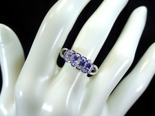 1.30 ct Natural Tanzanite Solid Sterling Silver Ring