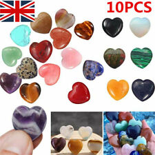 10 Pcs Heart-shaped Natural Quartz Pocket Palm Healing Gemstone Crystal Stone UK