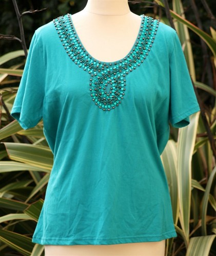 Heather valley green - green, beaded